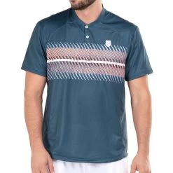 K-Swiss K Swiss Orion Blue & Polaris Short Sleeve Henley 7 K-Swiss K Swiss Orion Blue & Polaris Short Sleeve Henley -Professional Tennis Equipment Store KMT32 T52435